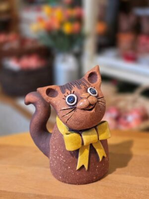 Kočka malinká s mašlí (v 12 cm)